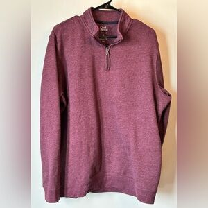 Croft & Barrow Quarter Zip Deep Cranberry Pull-Over Shirt